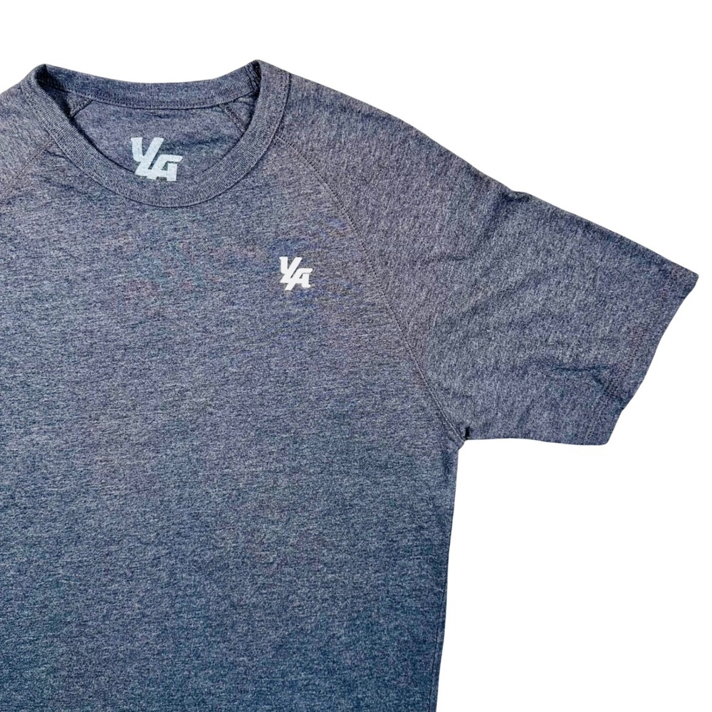 YoungLA Mens MC1083 Performance Tee Heather Charcoal Gray Short Sleeve Small
